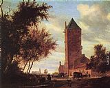 Salomon van Ruysdael Tower at the Road painting